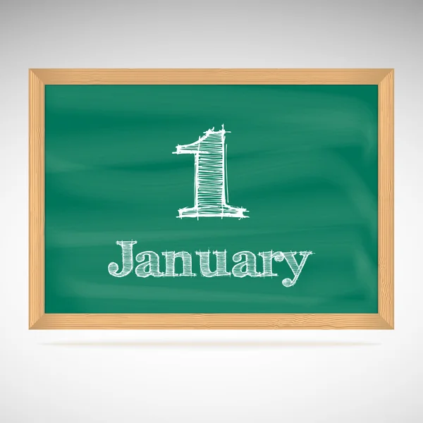 1. januar, inskripsjon i kritt på tavle – stockvektor