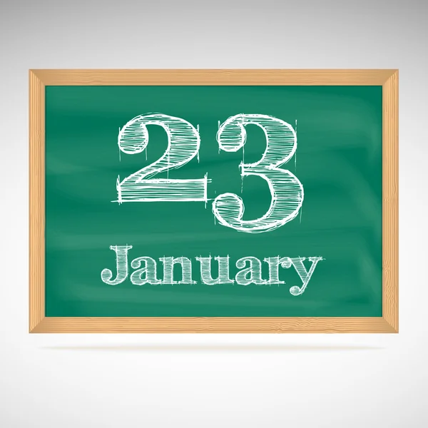 23. ledna, nápis křídou na tabuli — Stockový vektor