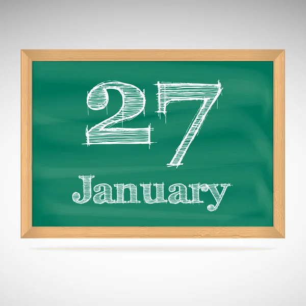 January 27, inscription in chalk on a blackboard — Stock Vector