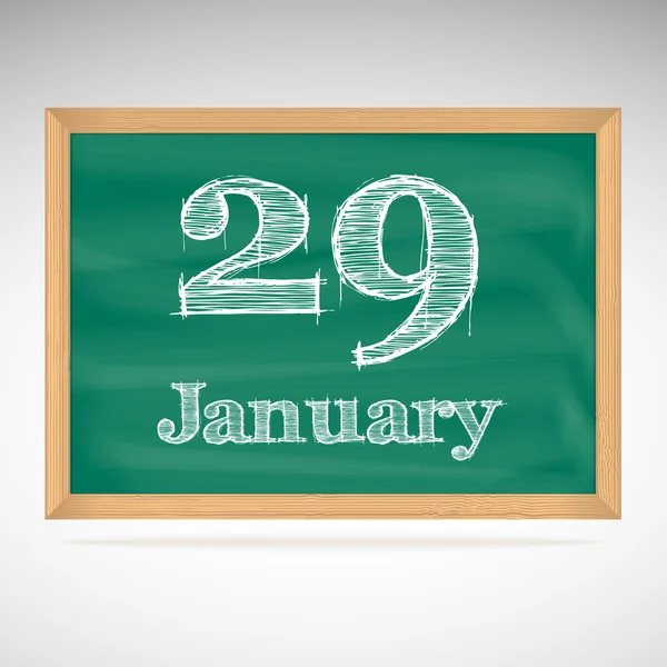 29 januari, inscriptie in krijt op een schoolbord — Stockvector