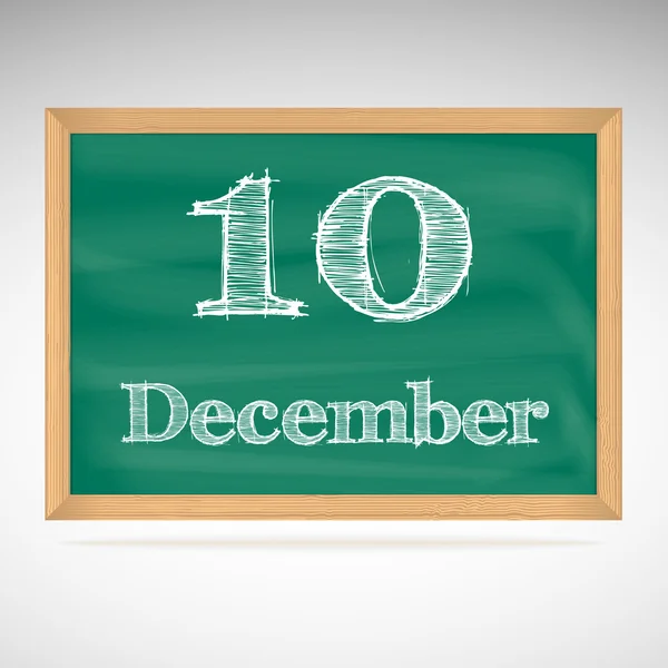 10 grudnia, napis kredą na tablicy — Wektor stockowy