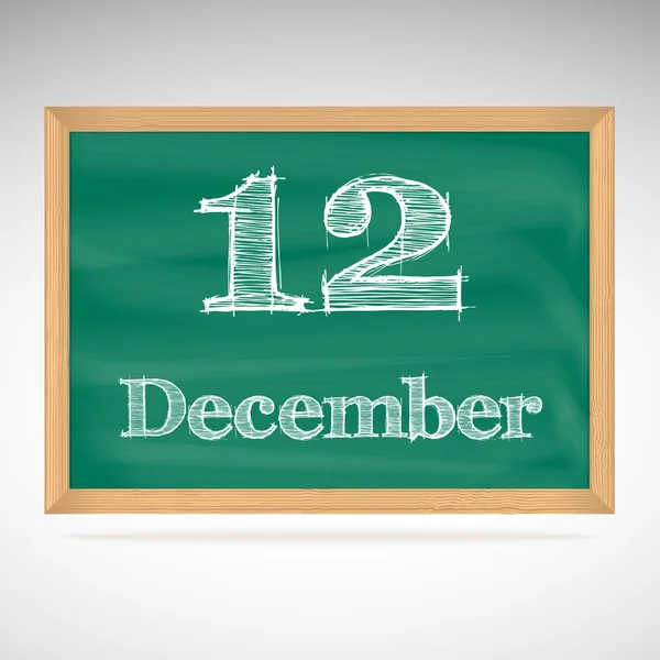 12 de dezembro, inscrição em giz em um quadro negro — Vetor de Stock