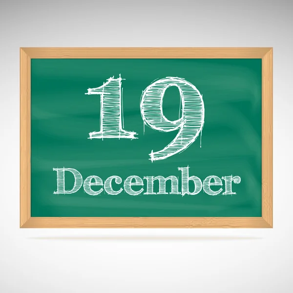 12 月 19 日，用粉笔在黑板上的题词 — 图库矢量图片