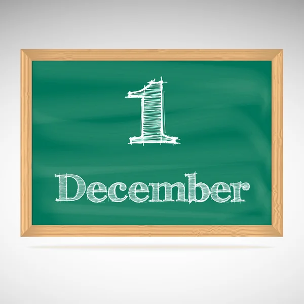 1. prosince, nápis křídou na tabuli — Stockový vektor