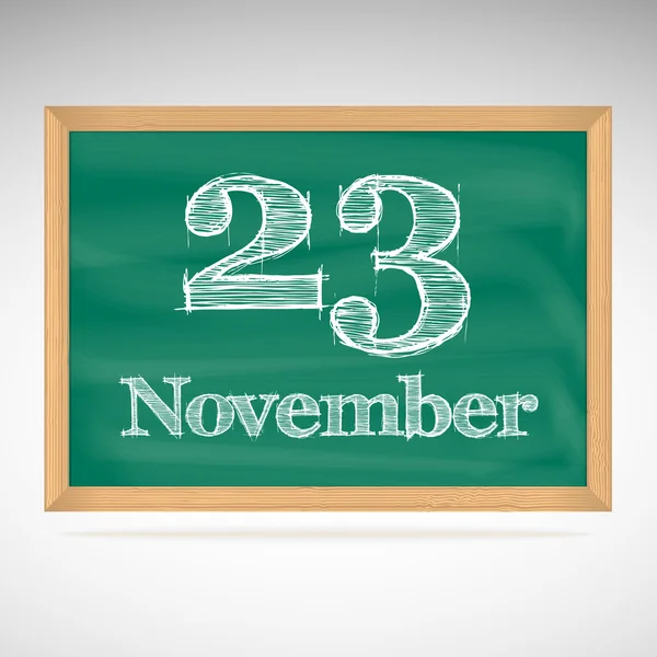 11 月 23 日，用粉笔在黑板上的题词 — 图库矢量图片
