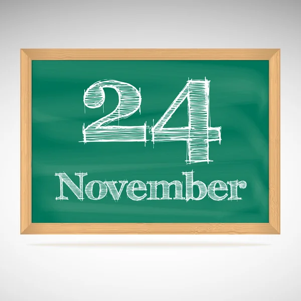 November 24, inscription in chalk on a blackboard — Stock Vector