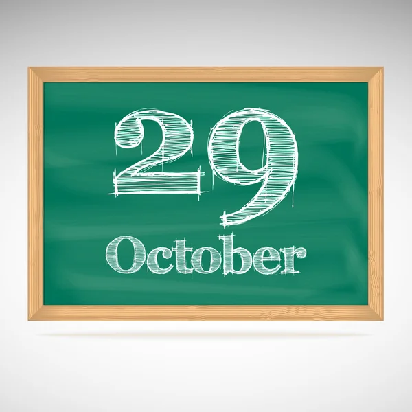 October 29, inscription in chalk on a blackboard — Stock Vector