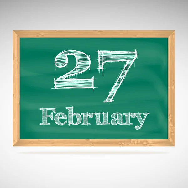 27. února, nápis křídou na tabuli — Stockový vektor