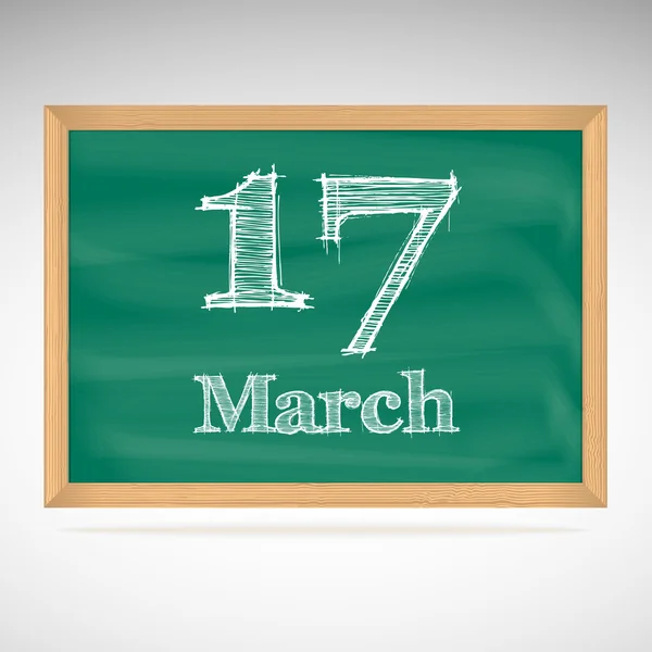 17 marca, napis kredą na tablicy — Wektor stockowy