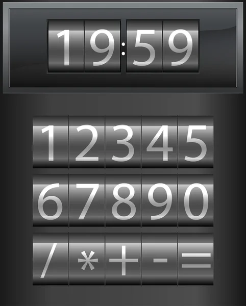 Compte à rebours. Ensemble de numéros numériques blancs — Image vectorielle