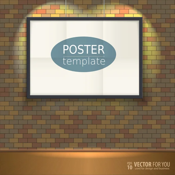 Modello poster con cornice. Facile da modificare — Vettoriale Stock