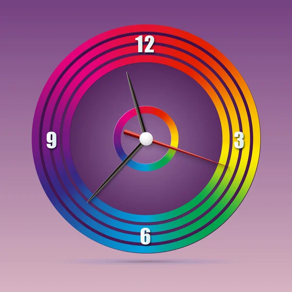 Reloj colorido para su diseño. Diviértete . — Vector de stock