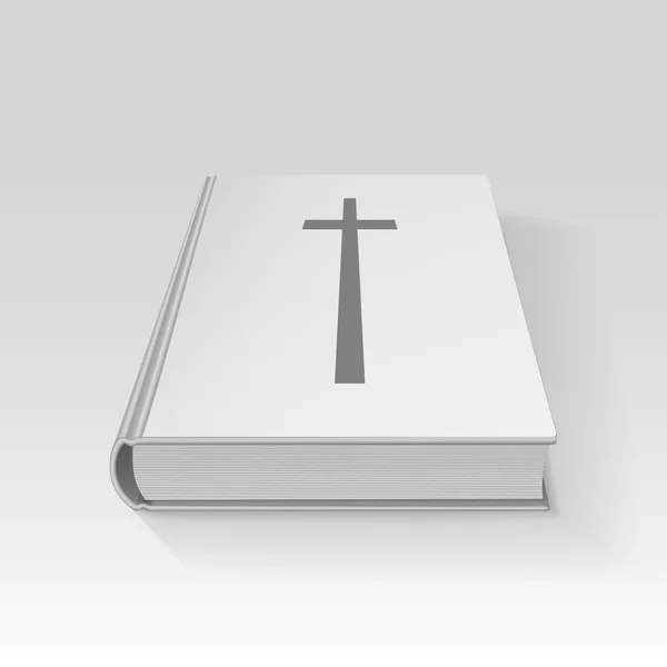 Libro con una cruz, ilustración vectorial — Vector de stock