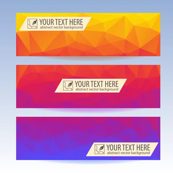 Sada bannery pro vaše webové stránky, trojúhelník — Stockový vektor