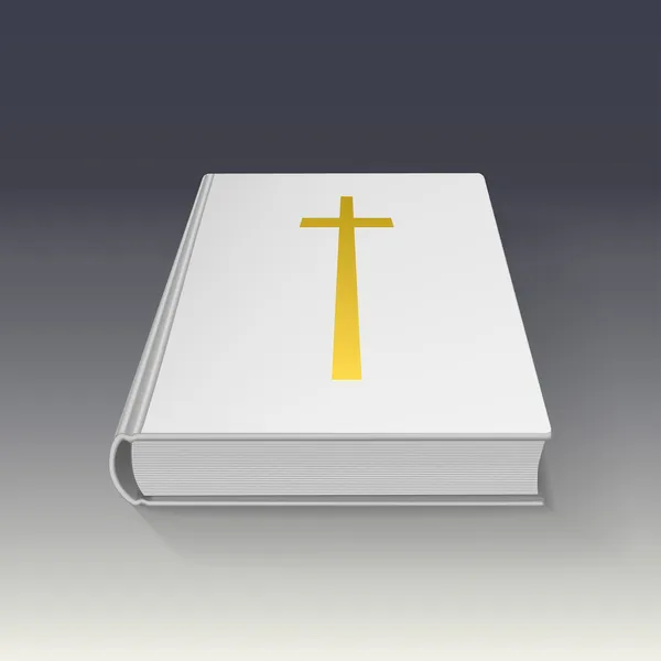 Livre avec croix d'or, illustration vectorielle — Image vectorielle