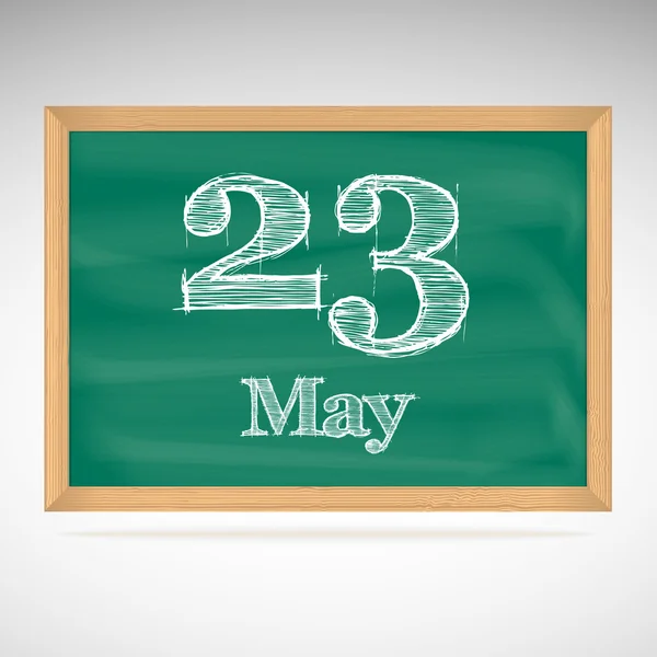 May 23, inscription in chalk on a blackboard — Stock Vector