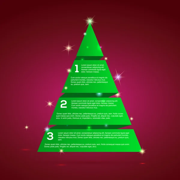 Infografías de cinta verde árbol de Navidad. Ilustración vectorial — Vector de stock