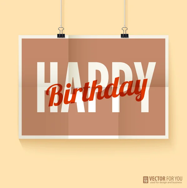 Vintage retro happy birthday card, with fonts . — Stock Vector