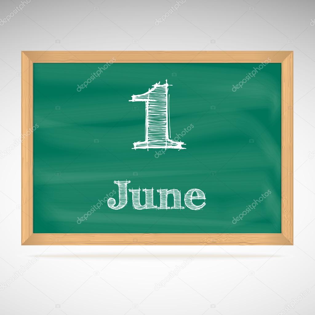 6 月 1 日 黒板にチョークで碑文 ストックベクター C Master Erik