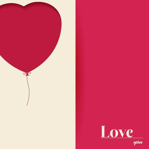 Red paper heart Valentines day card — Stock Vector