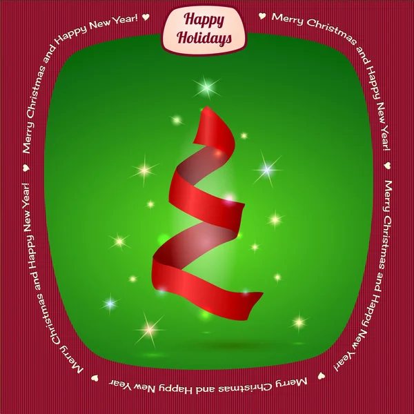 Tarjeta de felicitación árbol de Navidad — Vector de stock