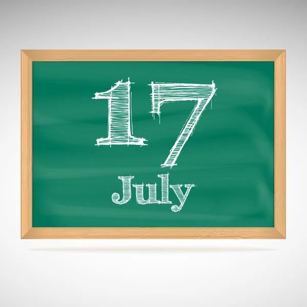 17 juli, dagkalender, school board, datum — Stockvector