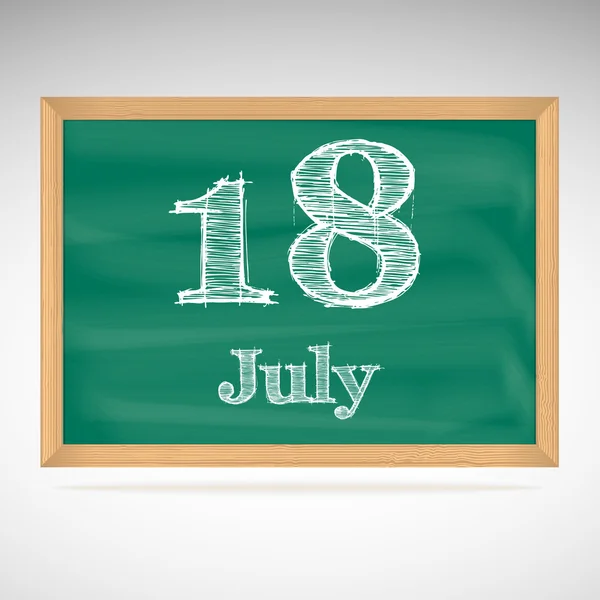 18 de julho, calendário do dia, conselho escolar, data — Vetor de Stock