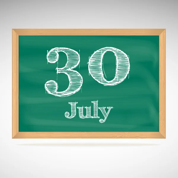 30 juli, dagen kalendern, skolstyrelsen, datum — Stock vektor