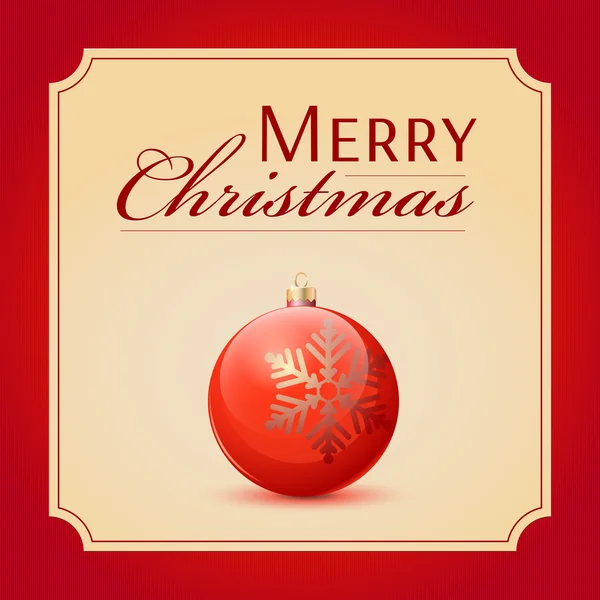Klassieke bal rood en glanzend decoratie van Kerstmis. — Stockvector