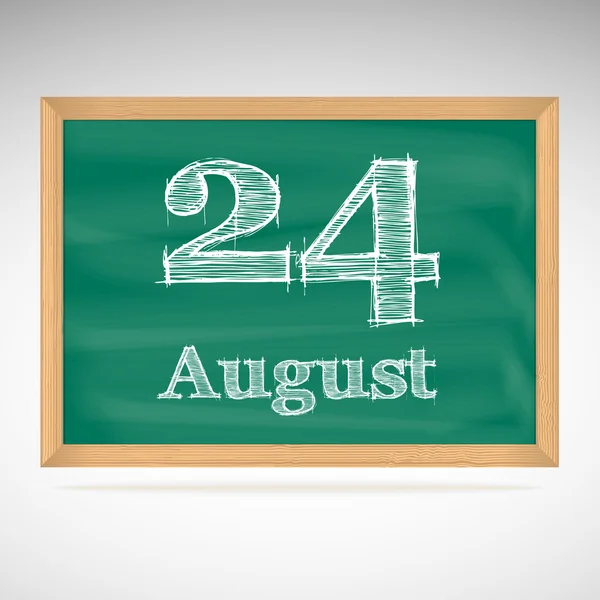 August 24, inscription in chalk on a blackboard — Stock Vector