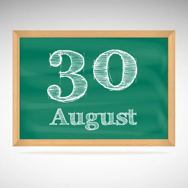 8 月 30，用粉笔在黑板上的题词 — 图库矢量图片