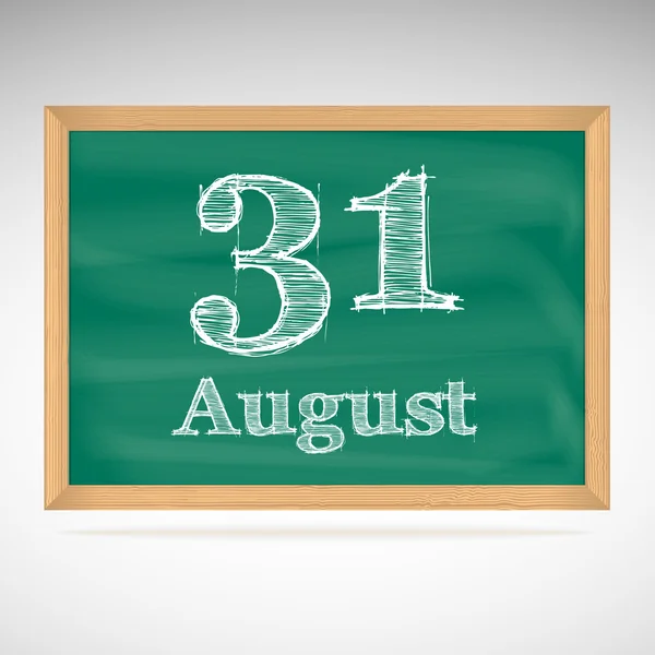 31 de agosto, inscrição em giz em um quadro negro — Vetor de Stock