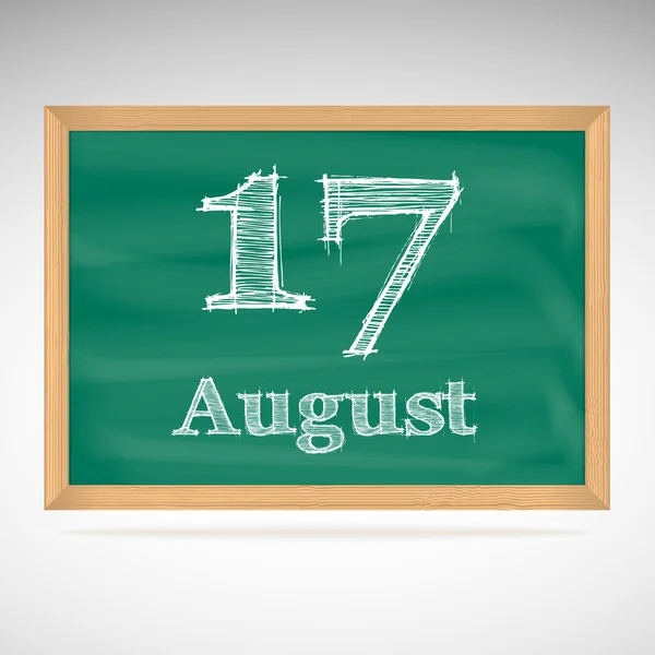 8 月 17，用粉笔在黑板上的题词 — 图库矢量图片