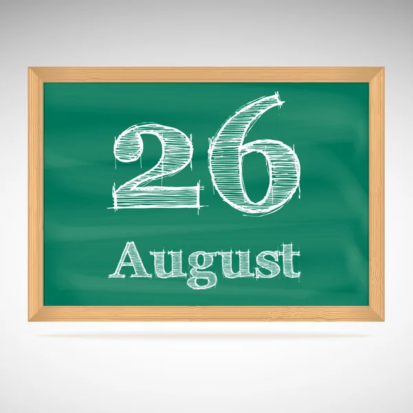 August 26, inscription in chalk on a blackboard — Stock Vector