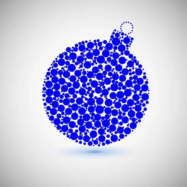 Christmas ball icon made of circles — Stock Vector