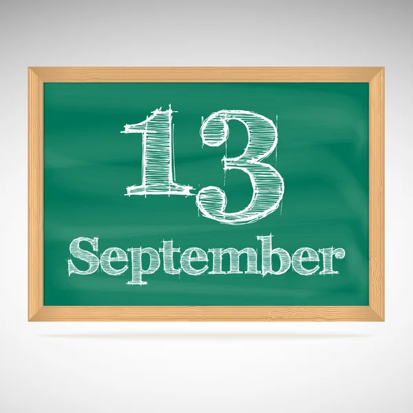 12 september, dagkalender, school board, datum — Stockvector