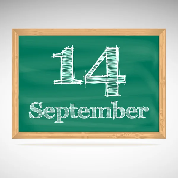 14 septembre, calendrier des jours, commission scolaire, date — Image vectorielle