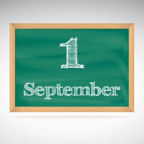 9 月 1 日，用粉笔在黑板上的题词 — 图库矢量图片