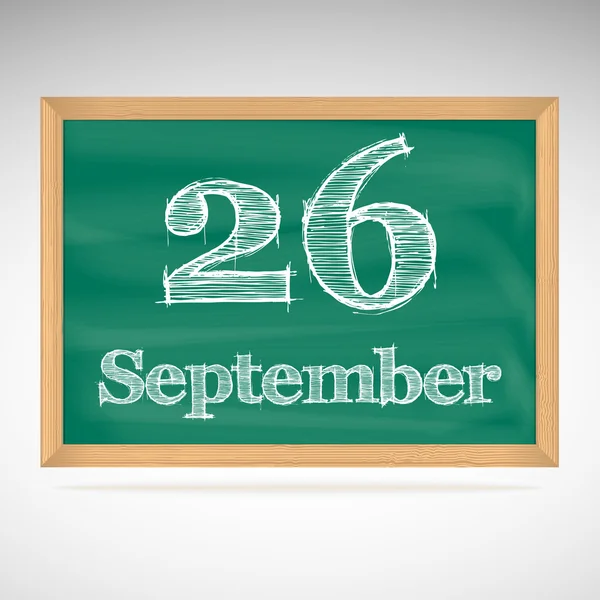 September 26, inscription in chalk on a blackboard — Stock Vector