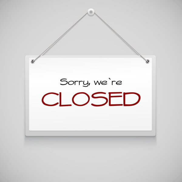 Closed hanging sign