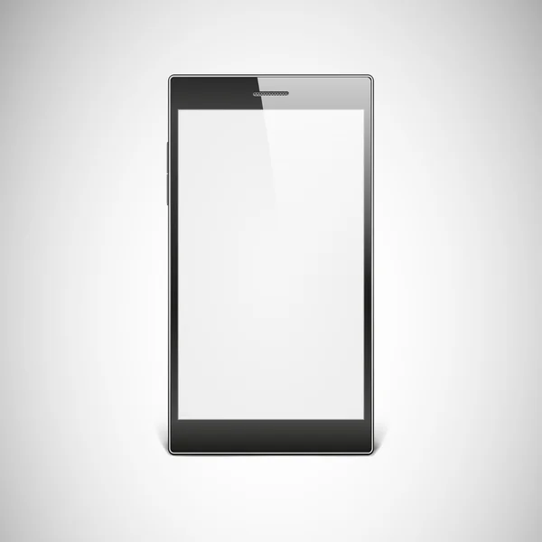 Smartphone preto isolado no fundo branco . — Vetor de Stock