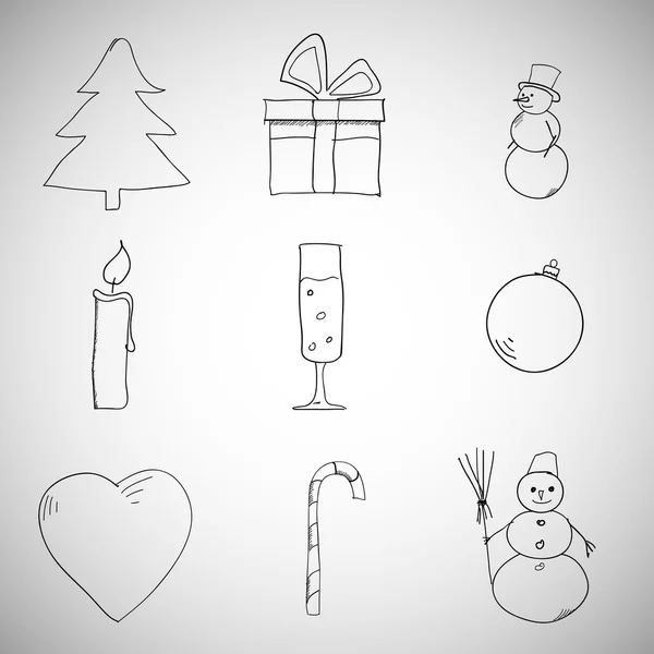 Collection d'icônes / objets de Noël — Image vectorielle
