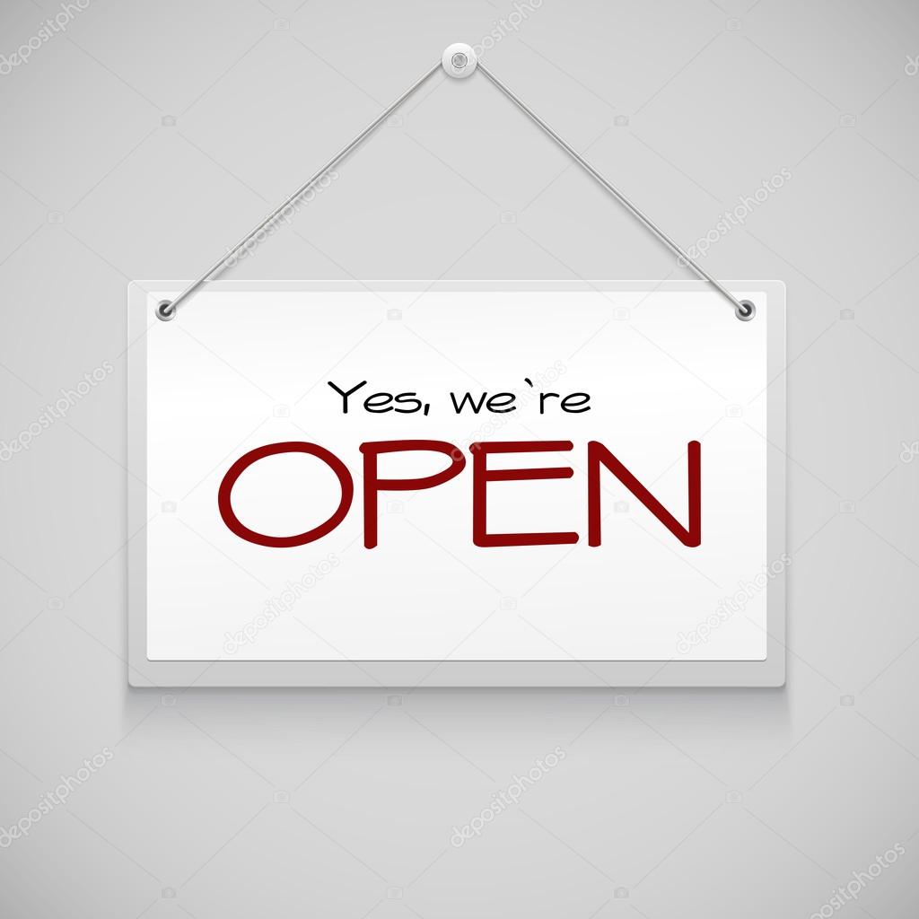 Open hanging sign