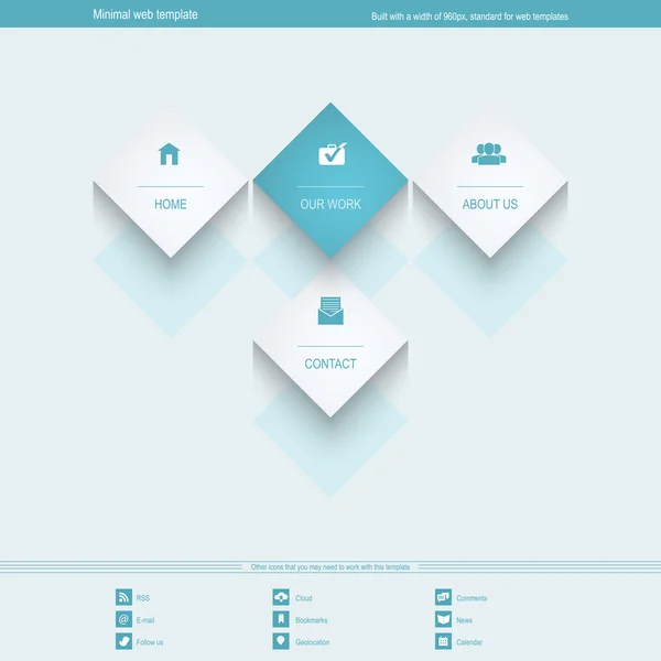 Minimal Web Template for corporate or portfolio site — Stock Vector