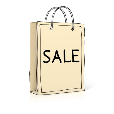 alışveriş çantası. sketch vektör çizim doodle tarzı