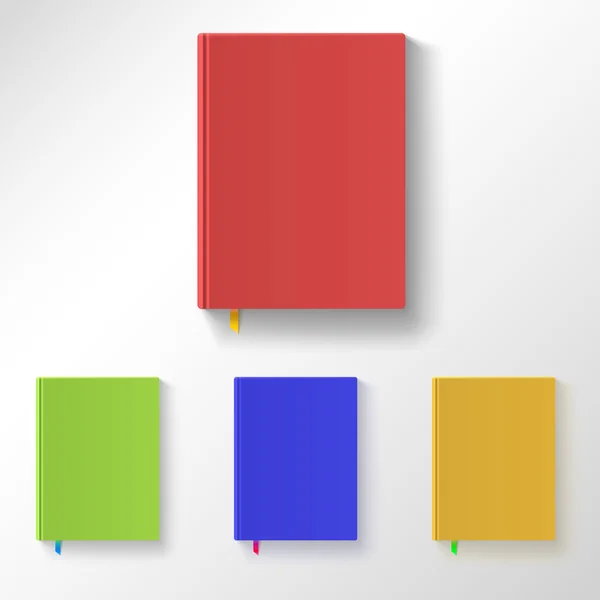 Libro con portadas de color y marcadores — Vector de stock