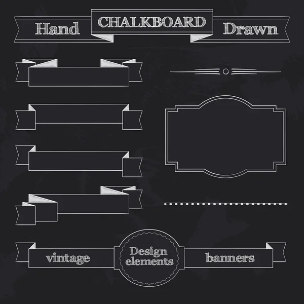Баннеры, ленты и рамы в стиле доски — стоковый вектор