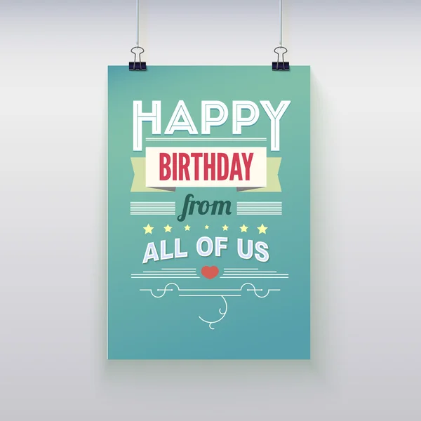 Happy Birthday, vintage poster, grunge — Stock Vector