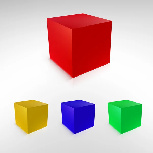 Cubes avec reflets et ombres . — Image vectorielle