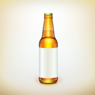 cam bira kahverengi şişe ve etiket. ürün paketleme.